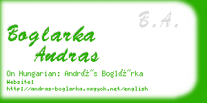 boglarka andras business card